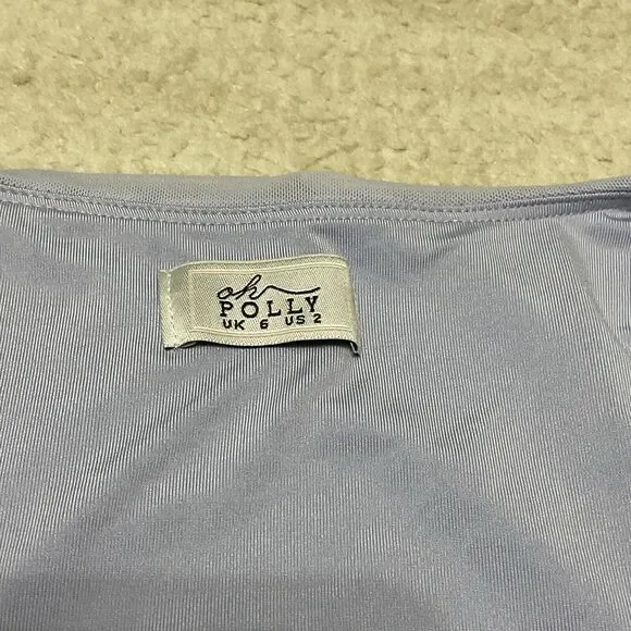 Y2K Style Whimsigoth Fairy Long Sleeve Ruched Mini Dress Purple Oh Polly Size 2 - Picture 6 of 8